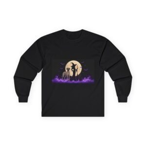Fawn Great Dane (up to 5x) Witch Silhouette Moon Long Sleeve Tee — Her Familiars