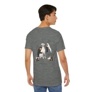 White with Blue Eyes Great Danes Illustrated Tee — "Men + Great Danes" Graphic T-Shirt