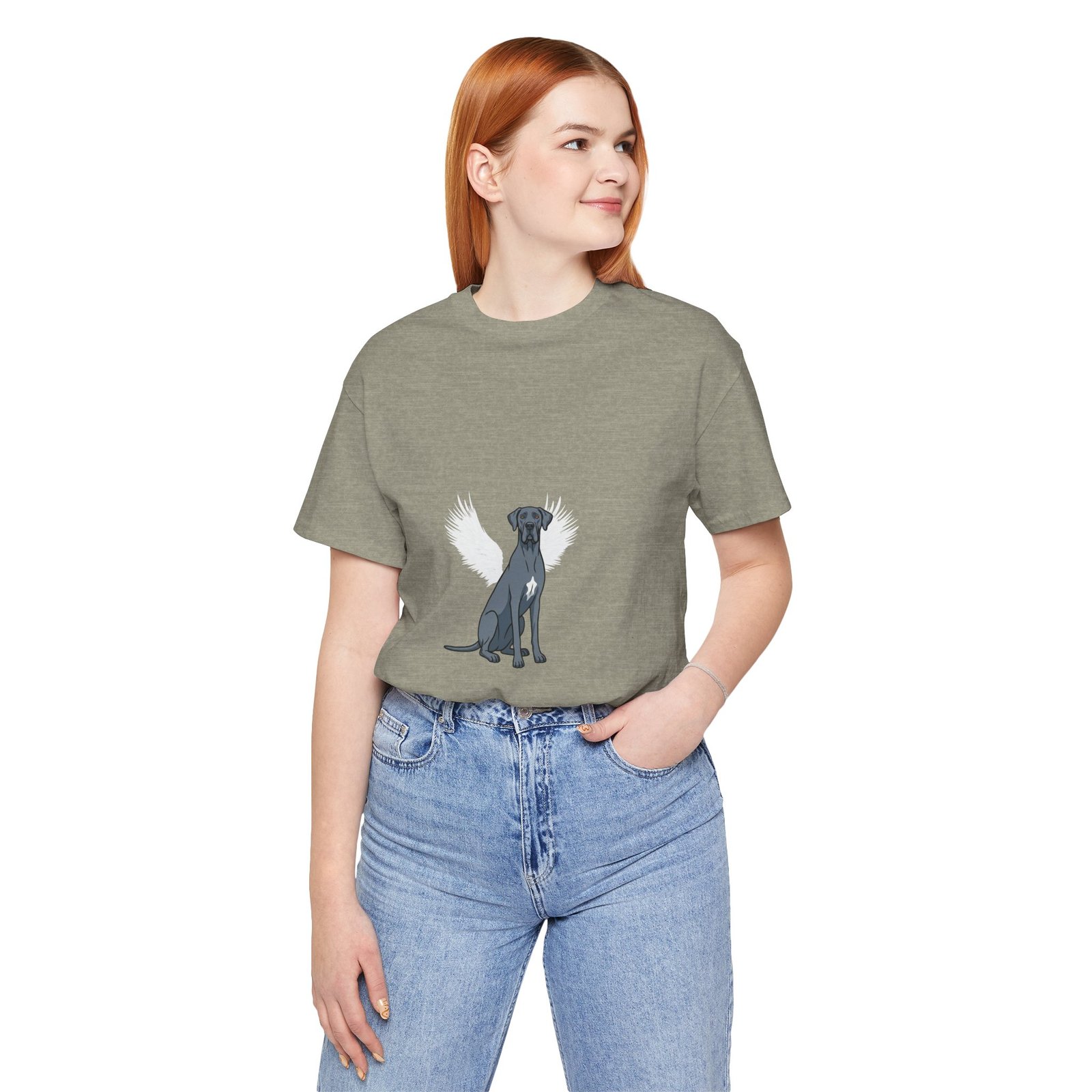 Unisex Blue Great Dane with White Chest Snip Great Dane Rainbow Bridge Lyric Back-Print Tee — 'Beloved Memory' Poem Shirt - Image 39