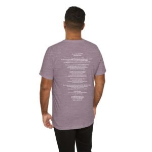 Unisex Lilac Great Dane Rainbow Bridge Lyric Back-Print Tee — 'Beloved Memory' Poem Shirt
