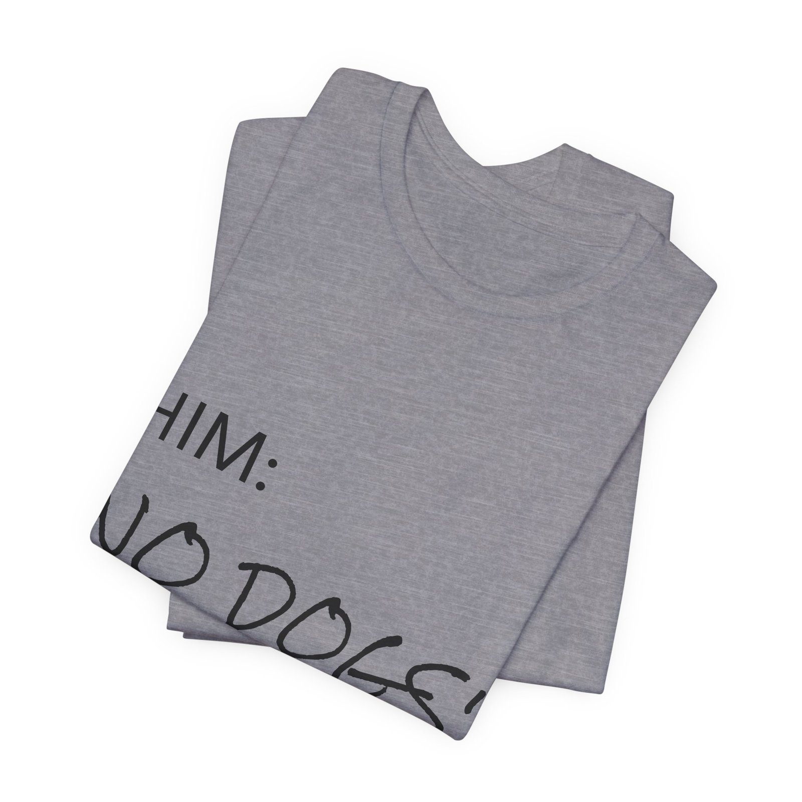 White Great Dane T-Shirt — "NO DOGS" Script Front with Man and Dog on Couch Graphic - Image 54