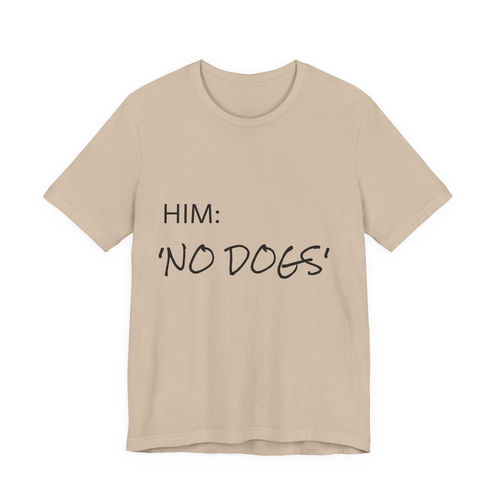 Blue Great Dane T-Shirt — "NO DOGS" Script Front with Man and Dog on Couch Graphic - Image 36