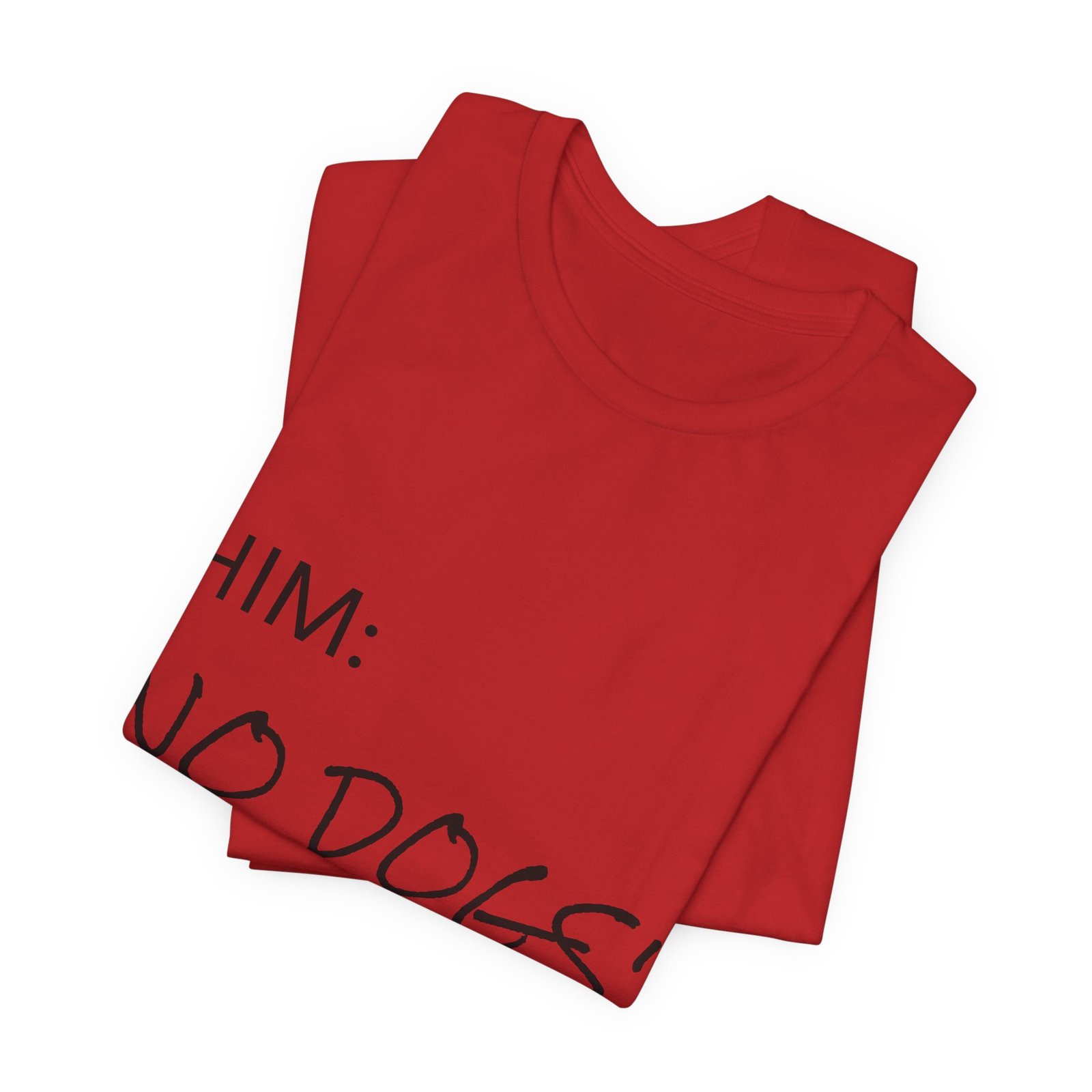 White Great Dane T-Shirt — "NO DOGS" Script Front with Man and Dog on Couch Graphic - Image 49