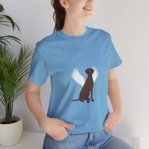 Unisex Chocolate Great Dane Rainbow Bridge Lyric Back-Print Tee — 'Beloved Memory' Poem Shirt