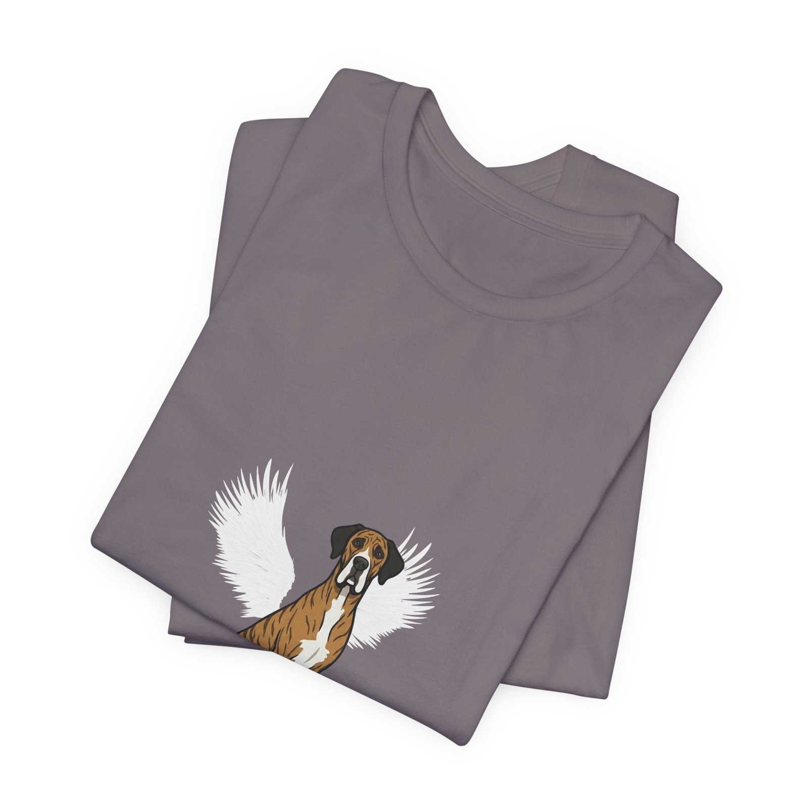 Unisex Brindle with White Chest Snip Great Dane Rainbow Bridge Lyric Back-Print Tee — 'Beloved Memory' Poem Shirt - Image 57