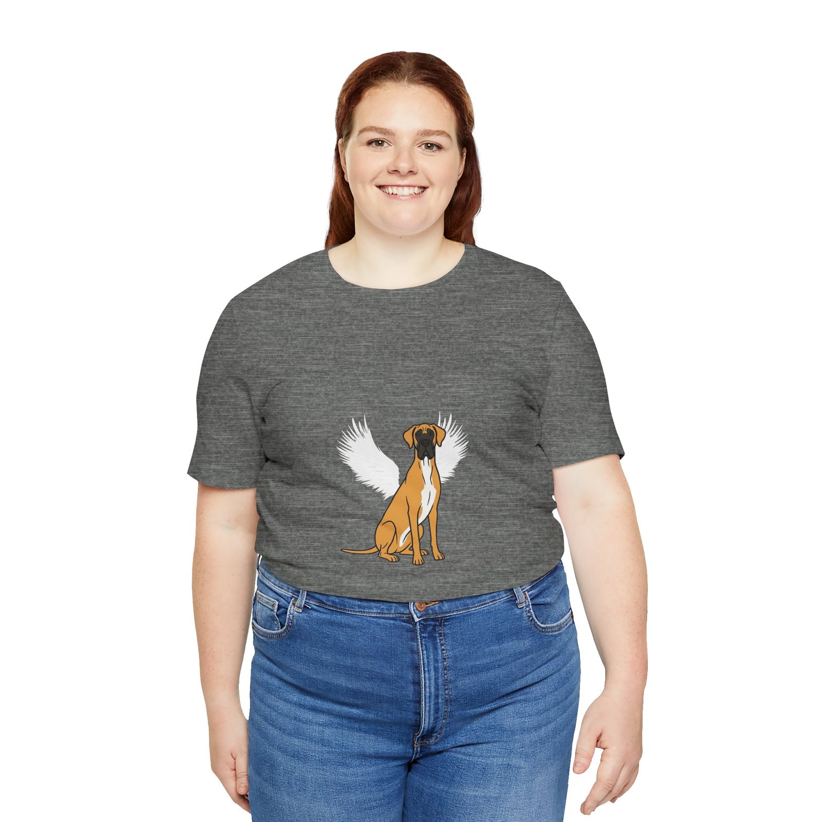 Unisex Fawn with White Chest Great Dane Rainbow Bridge Lyric Back-Print Tee — 'Beloved Memory' Poem Shirt - Image 39