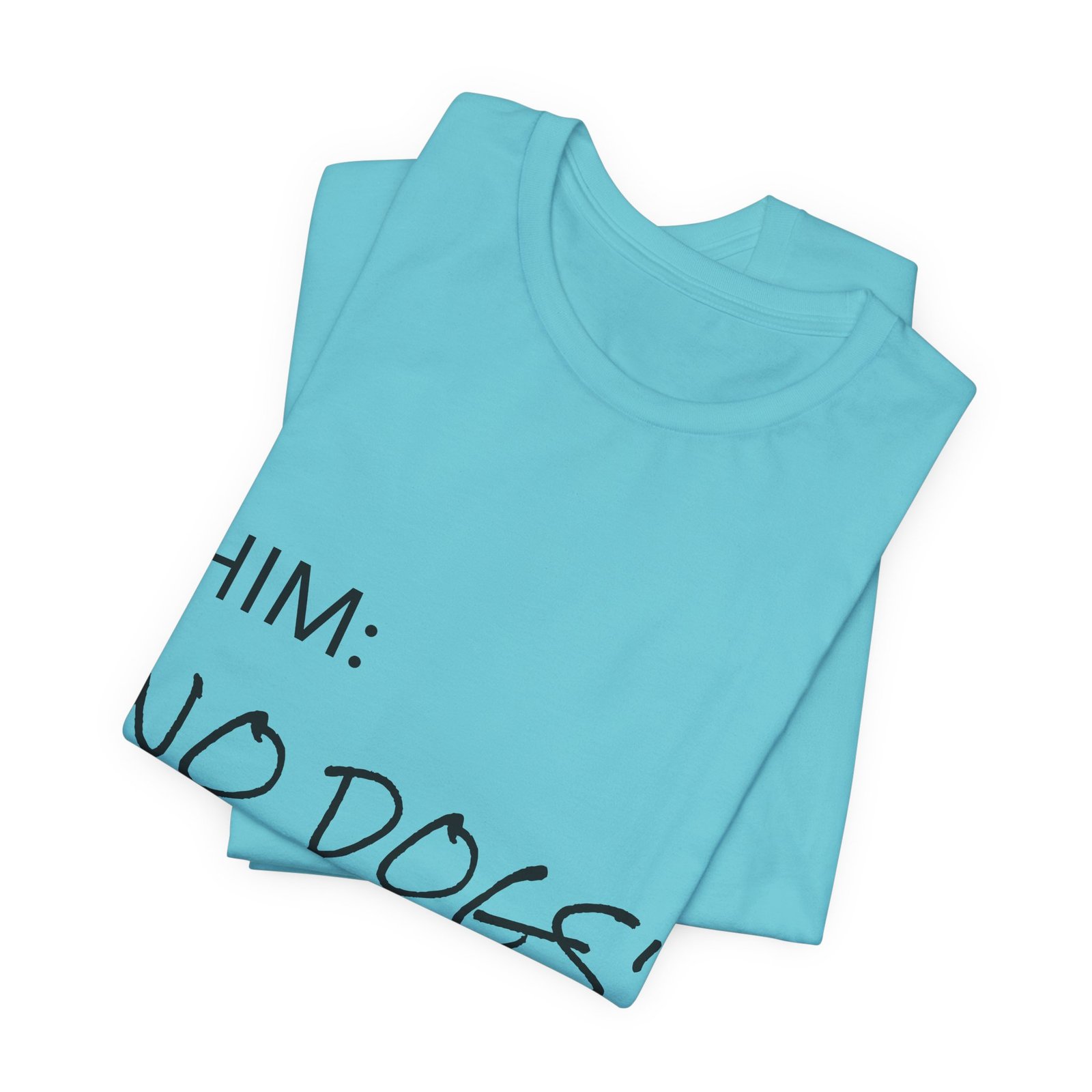 Blue Great Dane T-Shirt — "NO DOGS" Script Front with Man and Dog on Couch Graphic - Image 55