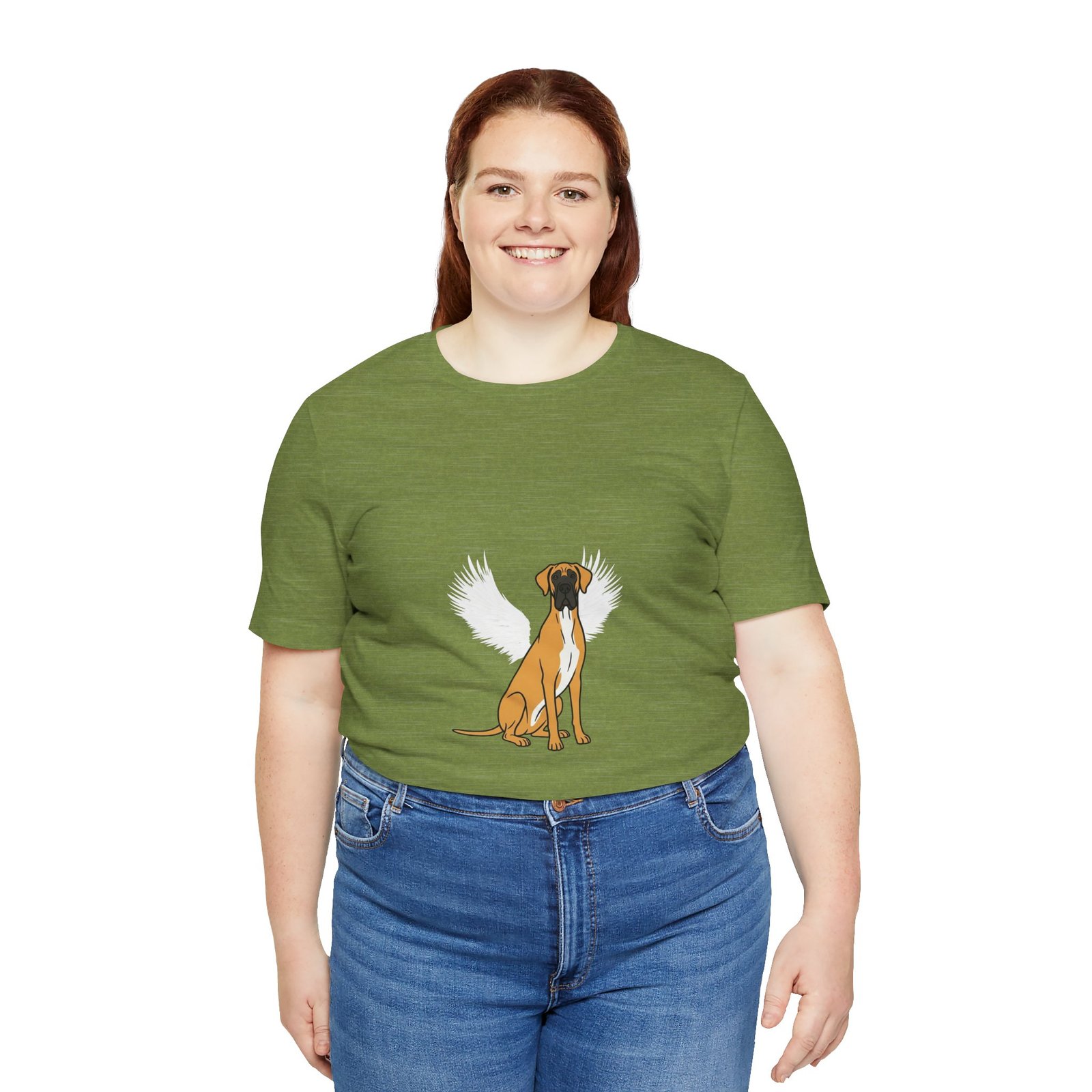 Unisex Fawn with White Chest Great Dane Rainbow Bridge Lyric Back-Print Tee — 'Beloved Memory' Poem Shirt - Image 17