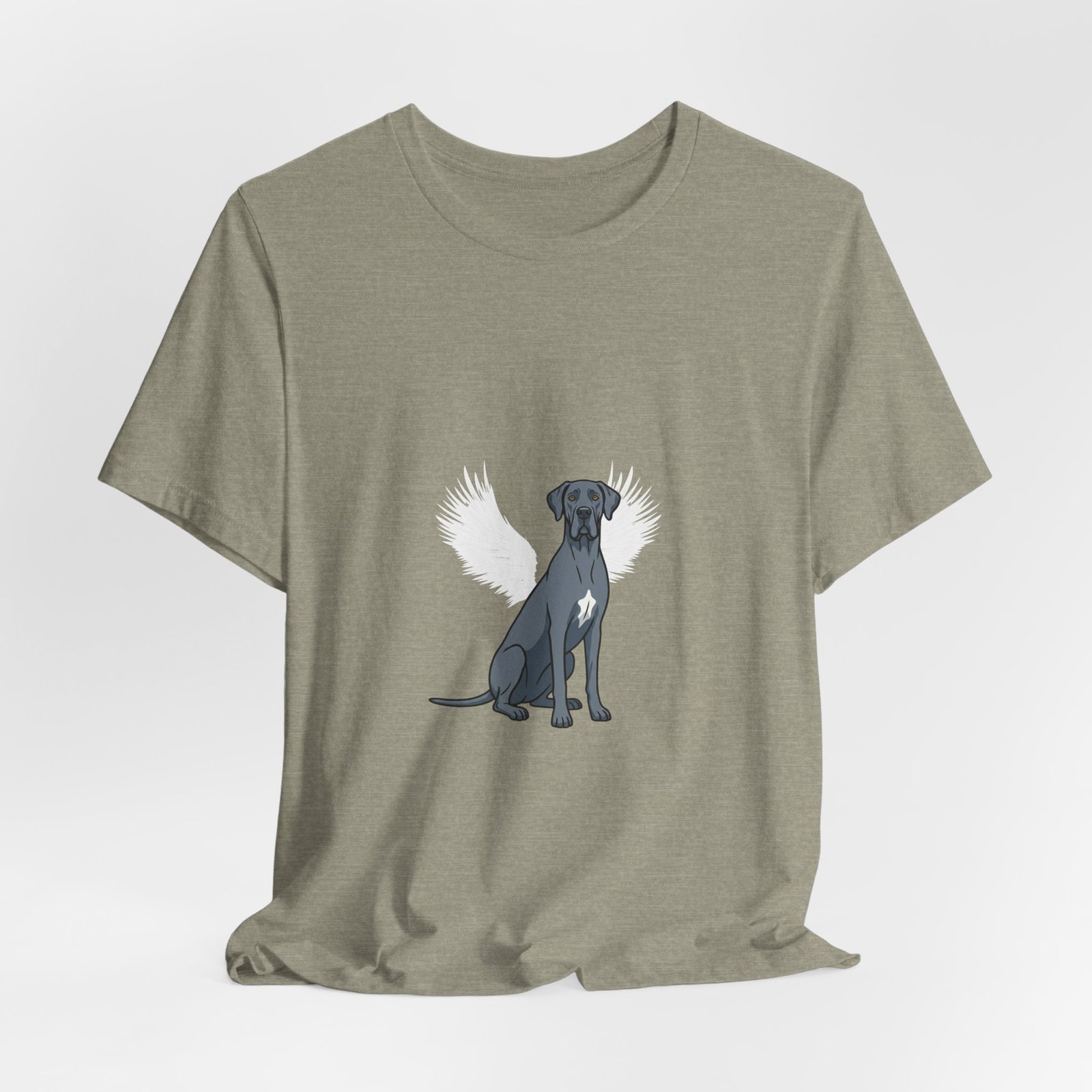 Unisex Blue Great Dane with White Chest Snip Great Dane Rainbow Bridge Lyric Back-Print Tee — 'Beloved Memory' Poem Shirt - Image 38