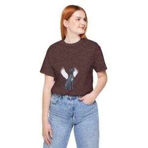 Unisex Blue Great Dane with White Chest Snip Great Dane Rainbow Bridge Lyric Back-Print Tee — 'Beloved Memory' Poem Shirt