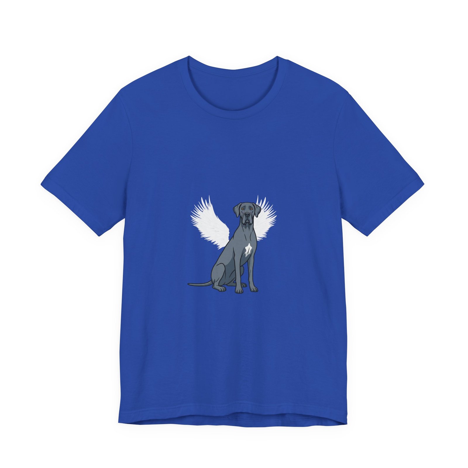 Unisex Blue Great Dane with White Chest Snip Great Dane Rainbow Bridge Lyric Back-Print Tee — 'Beloved Memory' Poem Shirt - Image 13