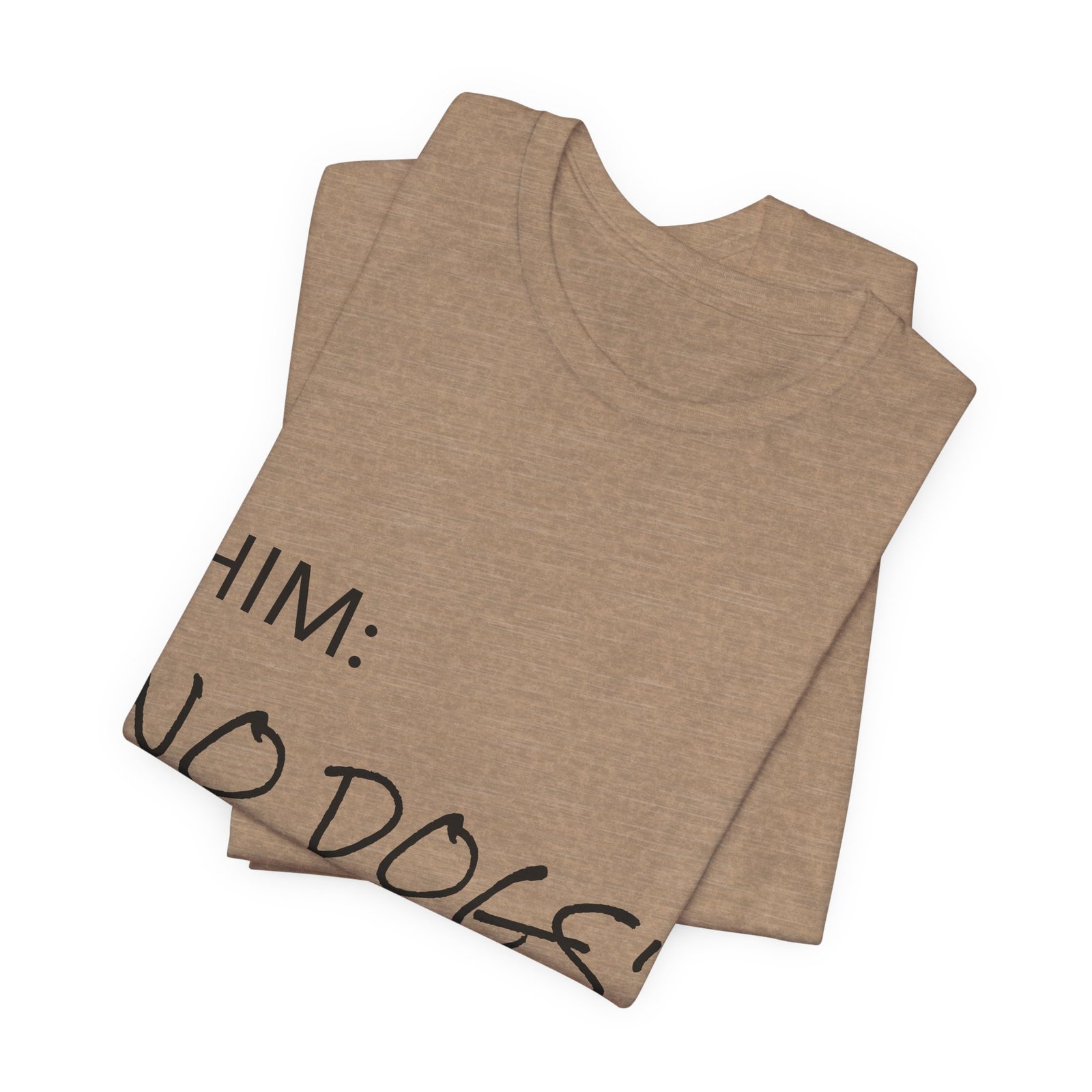 Blue Great Dane T-Shirt — "NO DOGS" Script Front with Man and Dog on Couch Graphic - Image 4