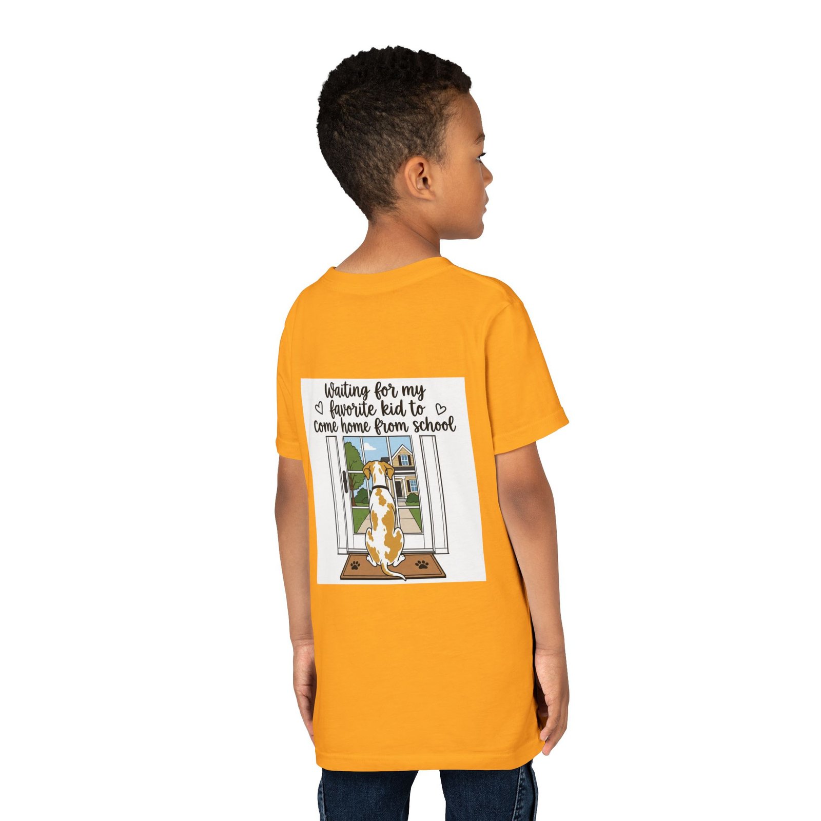 Youth Tee – Fawnequin Great Dane "Waiting for My Favorite Kid to Come Home from School" Back-Print Kids T-Shirt - Image 22