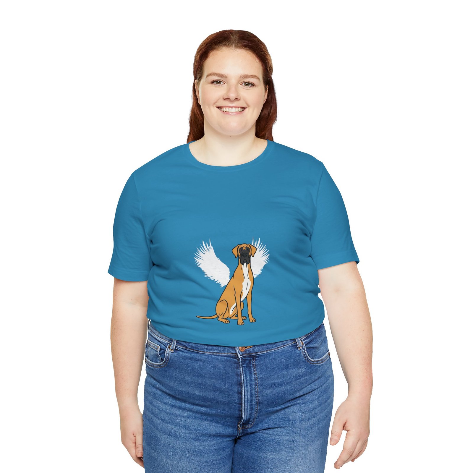 Unisex Fawn with White Chest Great Dane Rainbow Bridge Lyric Back-Print Tee — 'Beloved Memory' Poem Shirt - Image 49