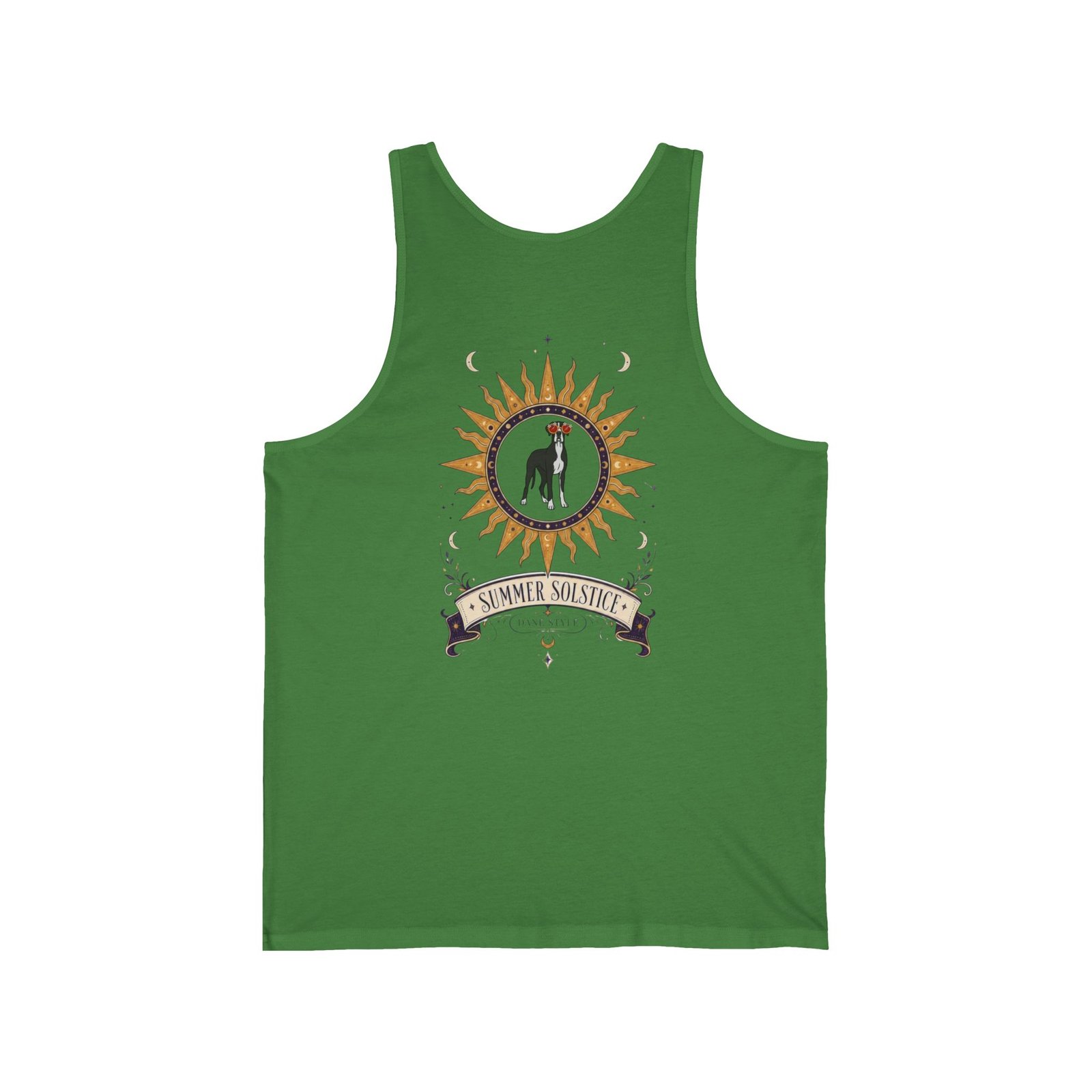 Black and White Mantle Great Dane Summer Solstice Tank Top — Sun & Dog Graphic - Image 6