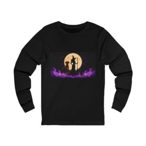 Chocolate with White Chest Snip Great Dane, Black Cat, Long Sleeve Tee (Up to 2x) — Her Familiars