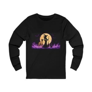 Fawn Great Dane, Black Cat, Long Sleeve Tee (Up to 2x) — Her Familiars