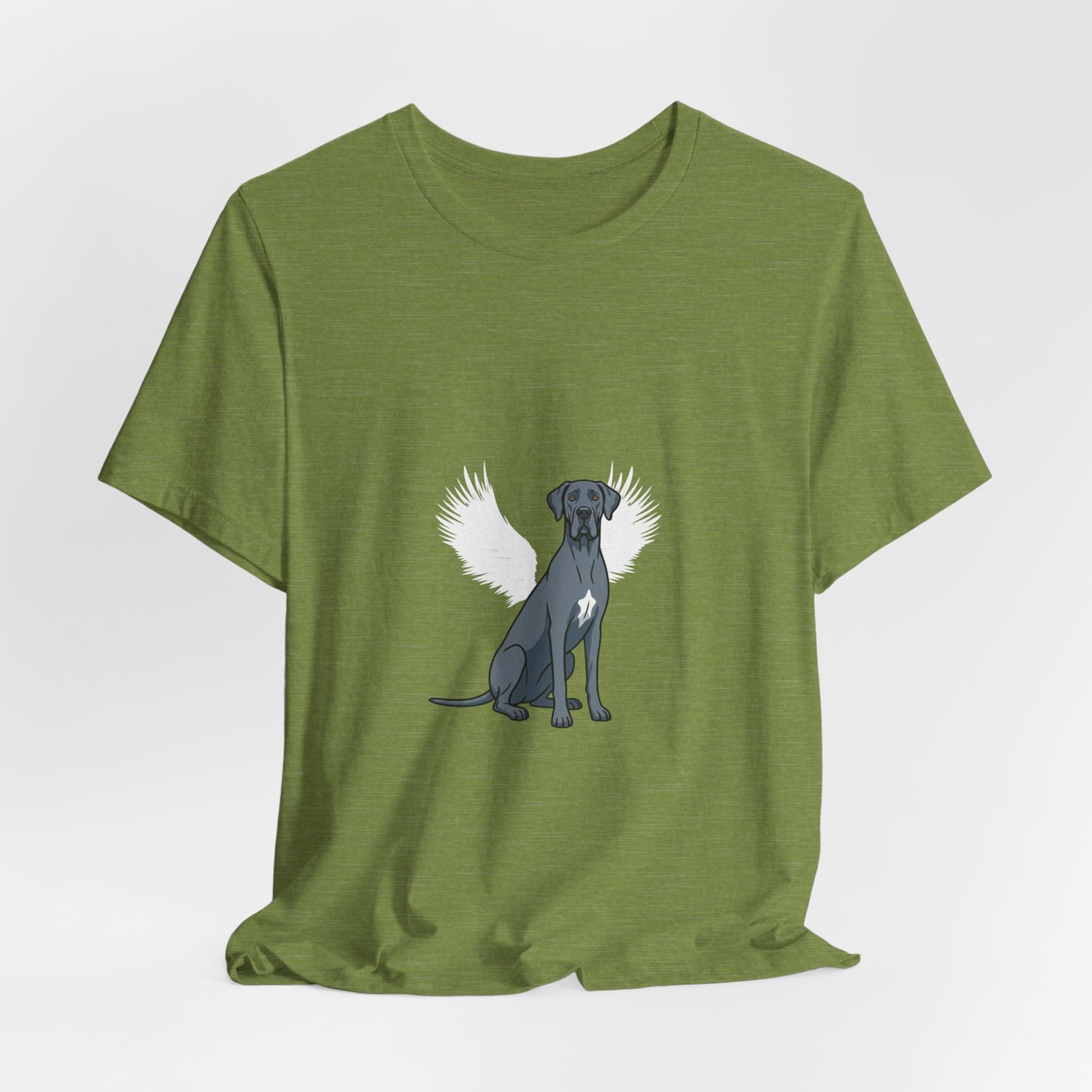 Unisex Blue Great Dane with White Chest Snip Great Dane Rainbow Bridge Lyric Back-Print Tee — 'Beloved Memory' Poem Shirt - Image 10