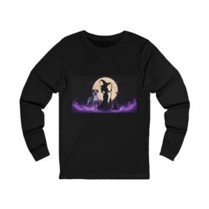 Black & Blue Merelquin with Blue Eyes Great Dane, Black Cat, (up to 2x) Long Sleeve Tee — Her Familiars