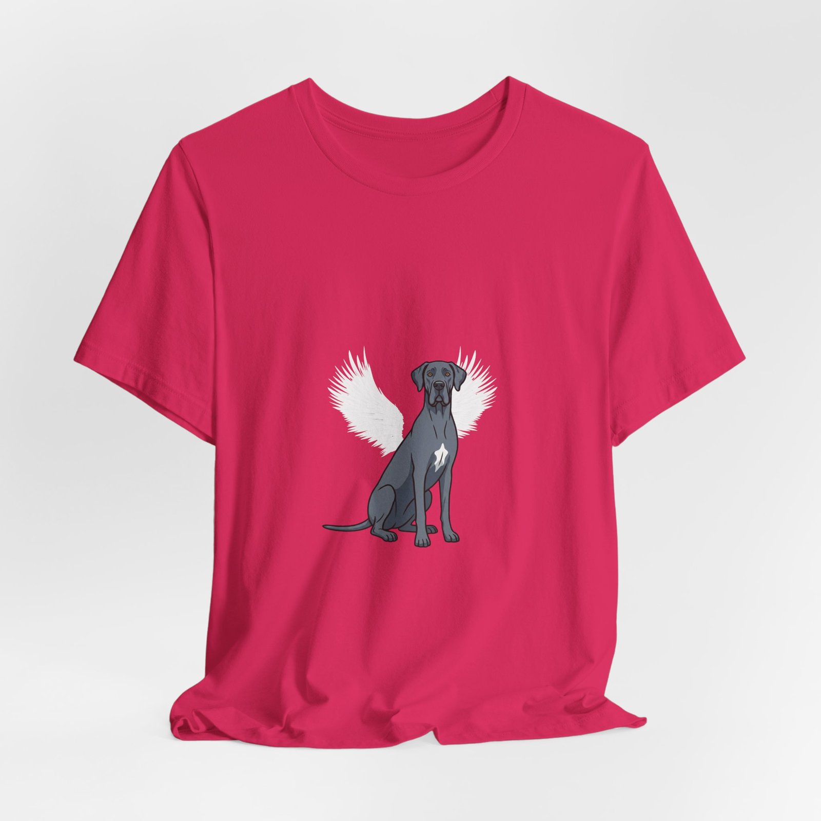 Unisex Blue Great Dane with White Chest Snip Great Dane Rainbow Bridge Lyric Back-Print Tee — 'Beloved Memory' Poem Shirt - Image 22