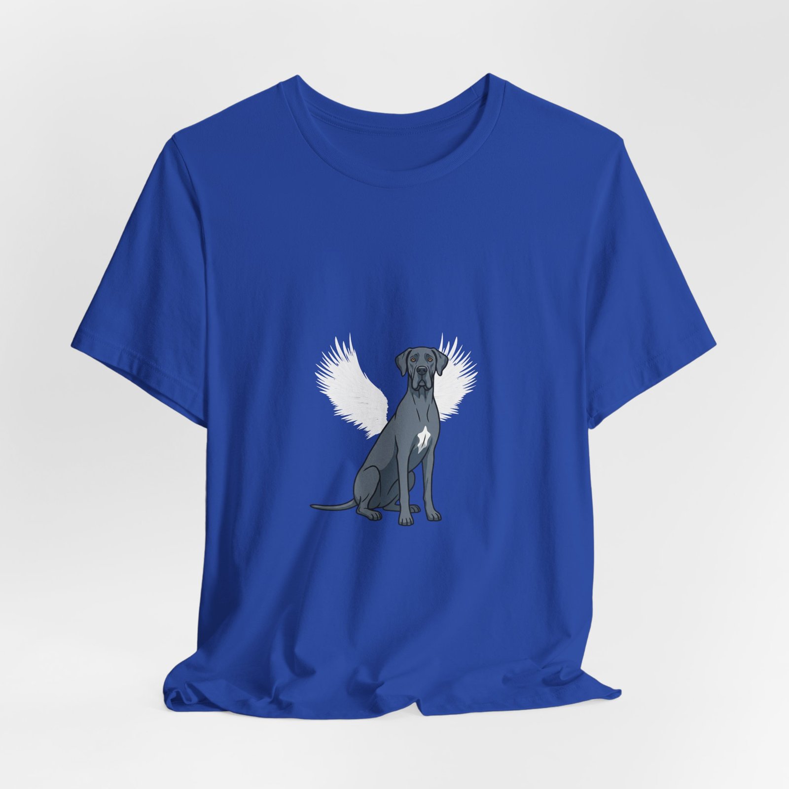 Unisex Blue Great Dane with White Chest Snip Great Dane Rainbow Bridge Lyric Back-Print Tee — 'Beloved Memory' Poem Shirt - Image 16