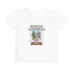 Toddler Tee – Lilac Great Dane "Waiting for My Favorite Kid to Come Home From School" Dog Window Graphic