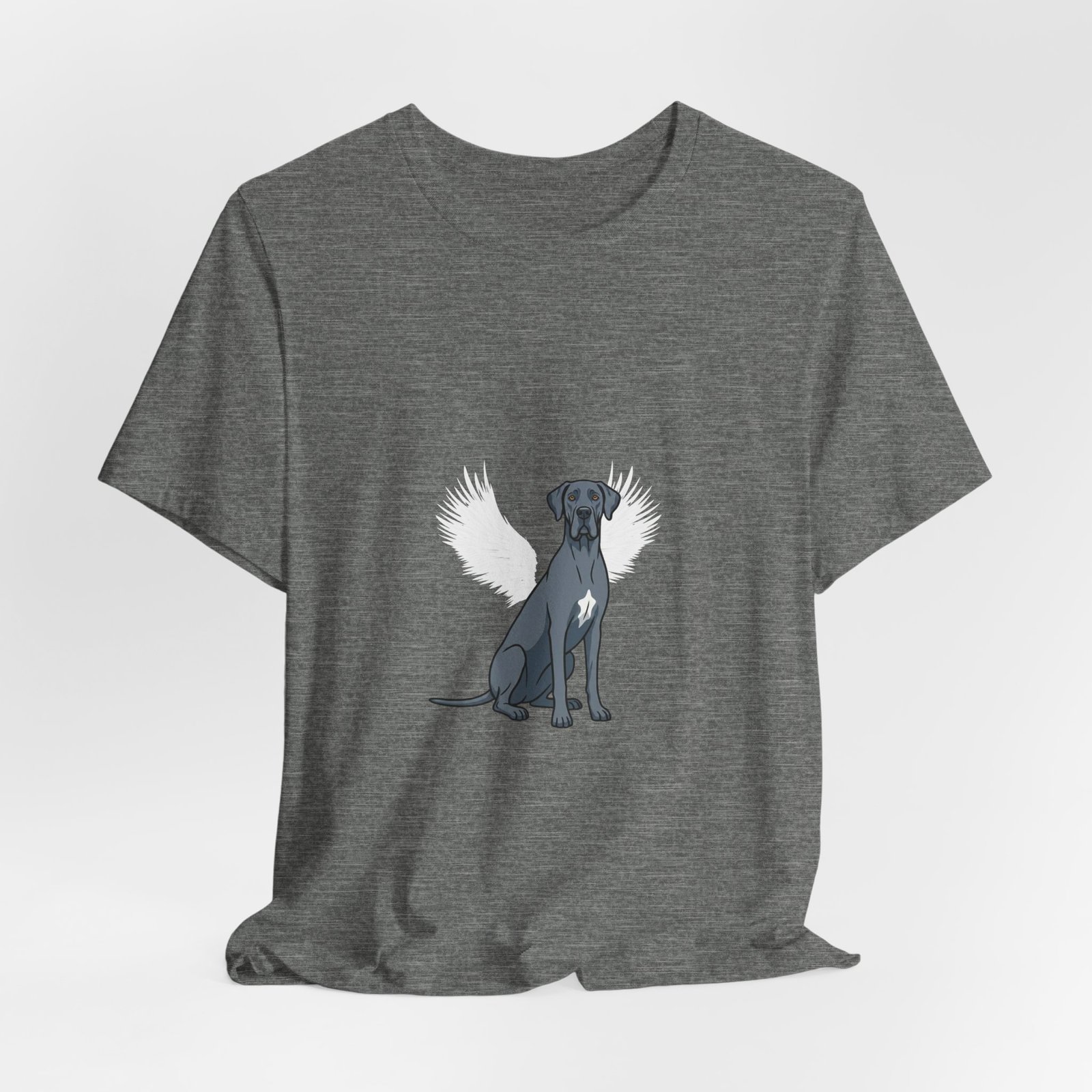 Unisex Blue Great Dane with White Chest Snip Great Dane Rainbow Bridge Lyric Back-Print Tee — 'Beloved Memory' Poem Shirt - Image 33