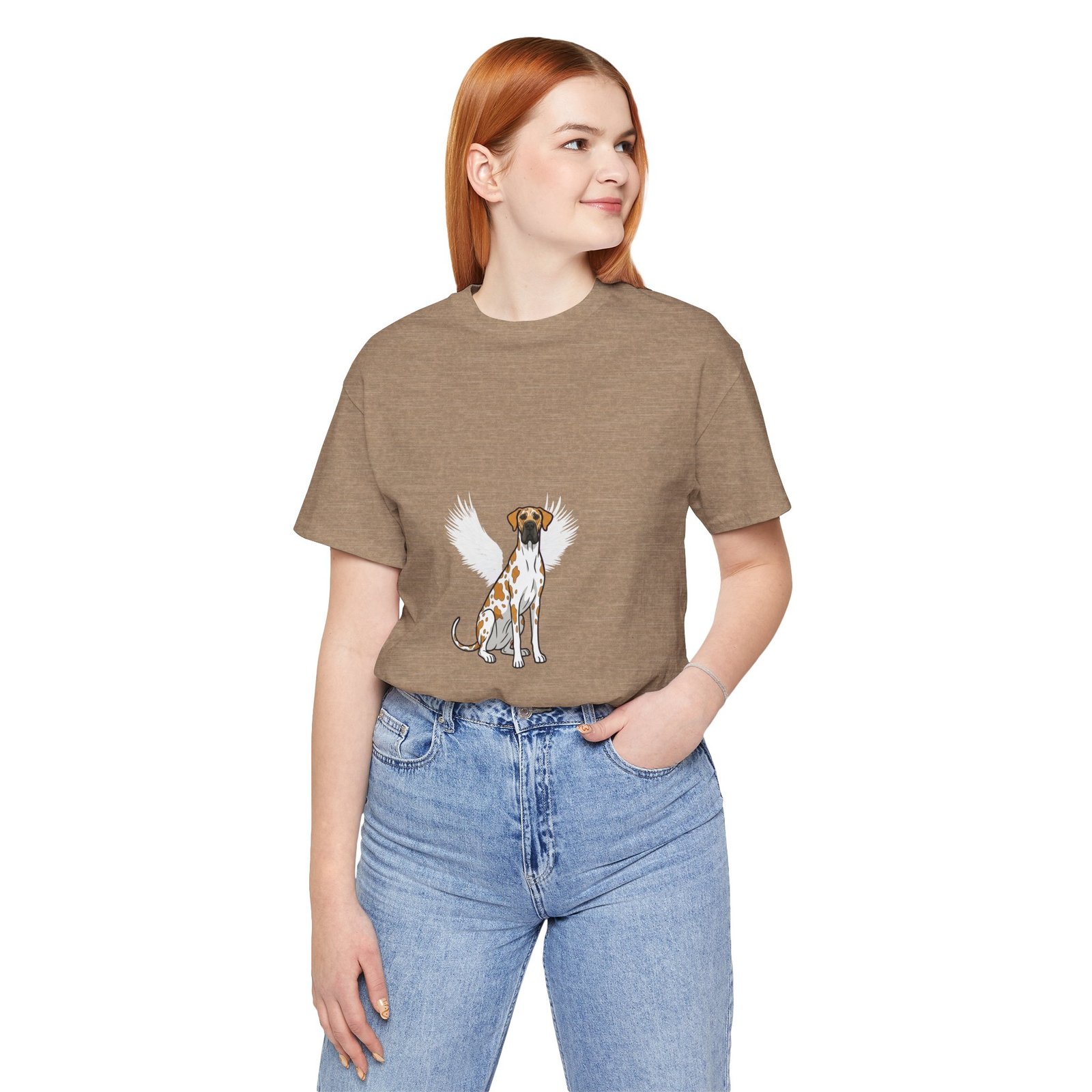 Unisex Fawnequin Great Dane with White Chest Snip Great Dane Rainbow Bridge Lyric Back-Print Tee — 'Beloved Memory' Poem Shirt - Image 65