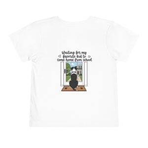 Toddler Tee – Mantle Great Dane "Waiting for My Favorite Kid to Come Home From School" Dog Window Graphic