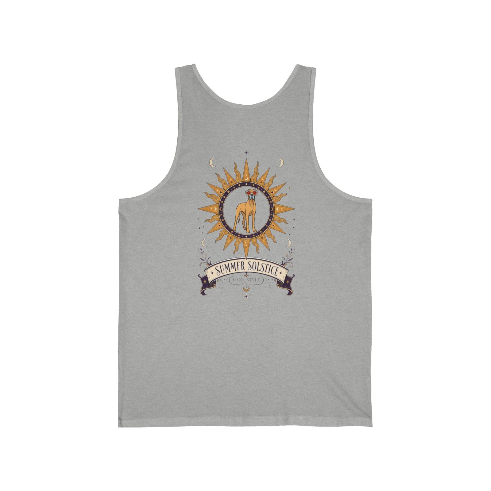 Blue Brindle White Chest Snip Great Dane Summer Solstice Tank Top — Sun & Dog Graphic - Image 7