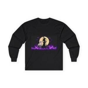 White Great Dane (up to 5x) Witch Silhouette Moon Long Sleeve Tee — Her Familiars
