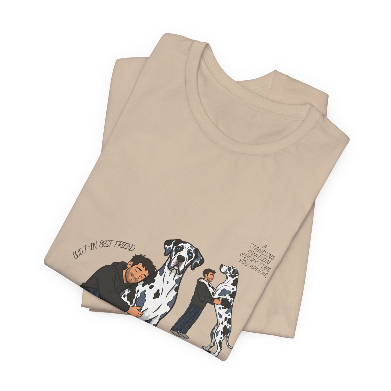Blue and Black Merlequin with blue eyes Great Danes Illustrated Tee — "Men + Great Danes" Graphic T-Shirt - Image 26