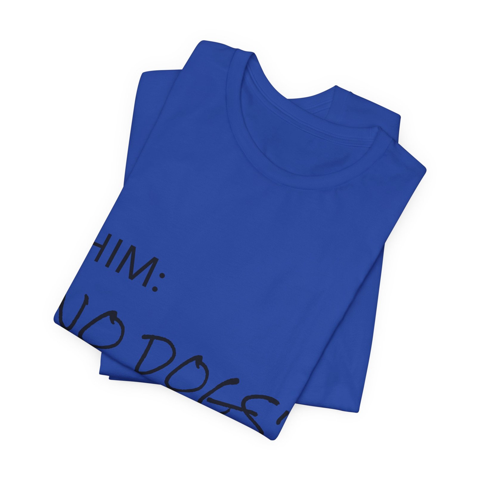 White Great Dane T-Shirt — "NO DOGS" Script Front with Man and Dog on Couch Graphic - Image 29