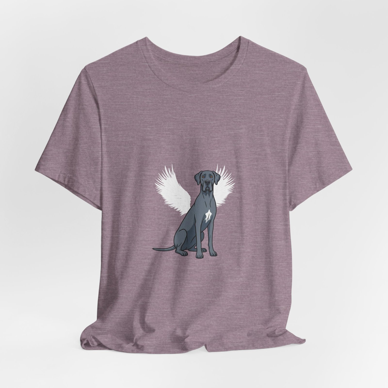 Unisex Blue Great Dane with White Chest Snip Great Dane Rainbow Bridge Lyric Back-Print Tee — 'Beloved Memory' Poem Shirt - Image 63