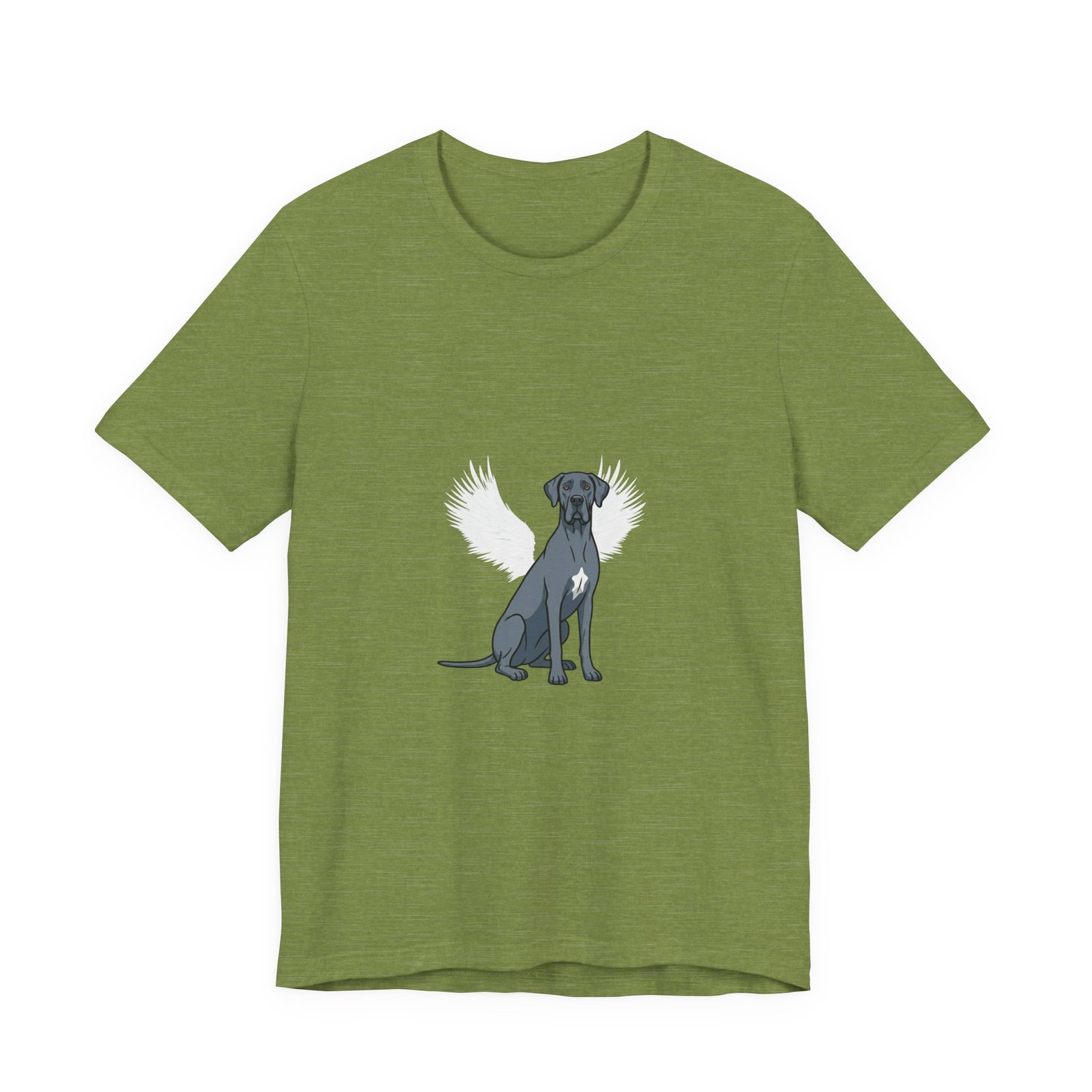 Unisex Blue Great Dane with White Chest Snip Great Dane Rainbow Bridge Lyric Back-Print Tee — 'Beloved Memory' Poem Shirt - Image 7