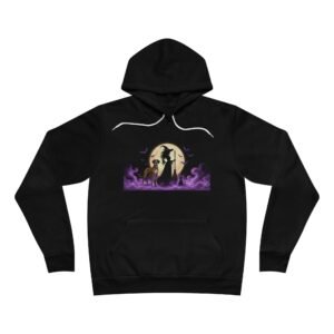Brindle with white chest snip Great Dane Pocketed Pullover, black cat, Witch Silhouette Hoodie (Up to 2x) — Her Familiars
