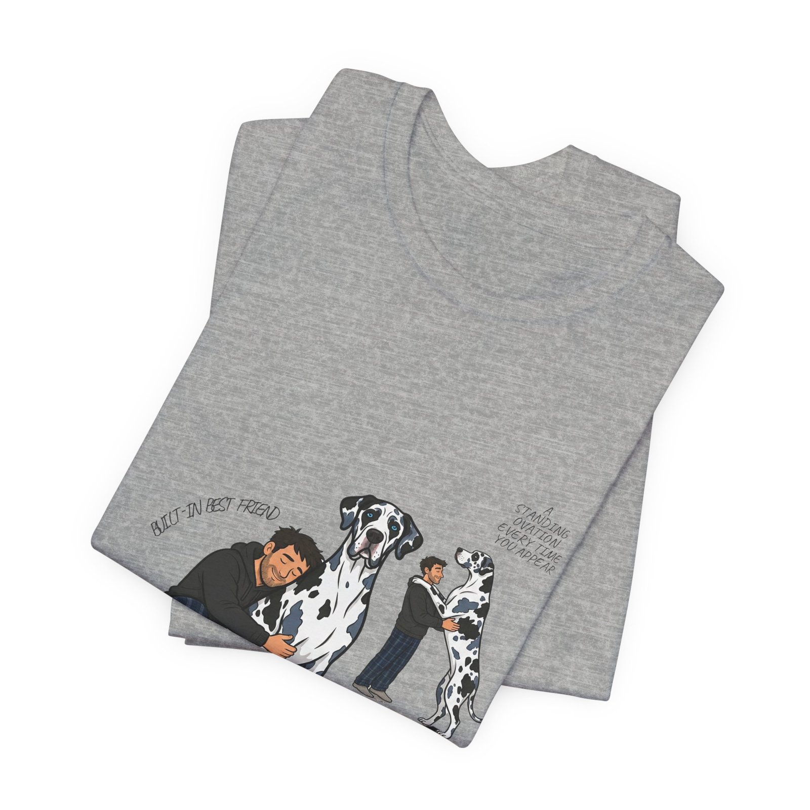 Blue and Black Merlequin with blue eyes Great Danes Illustrated Tee — "Men + Great Danes" Graphic T-Shirt - Image 73