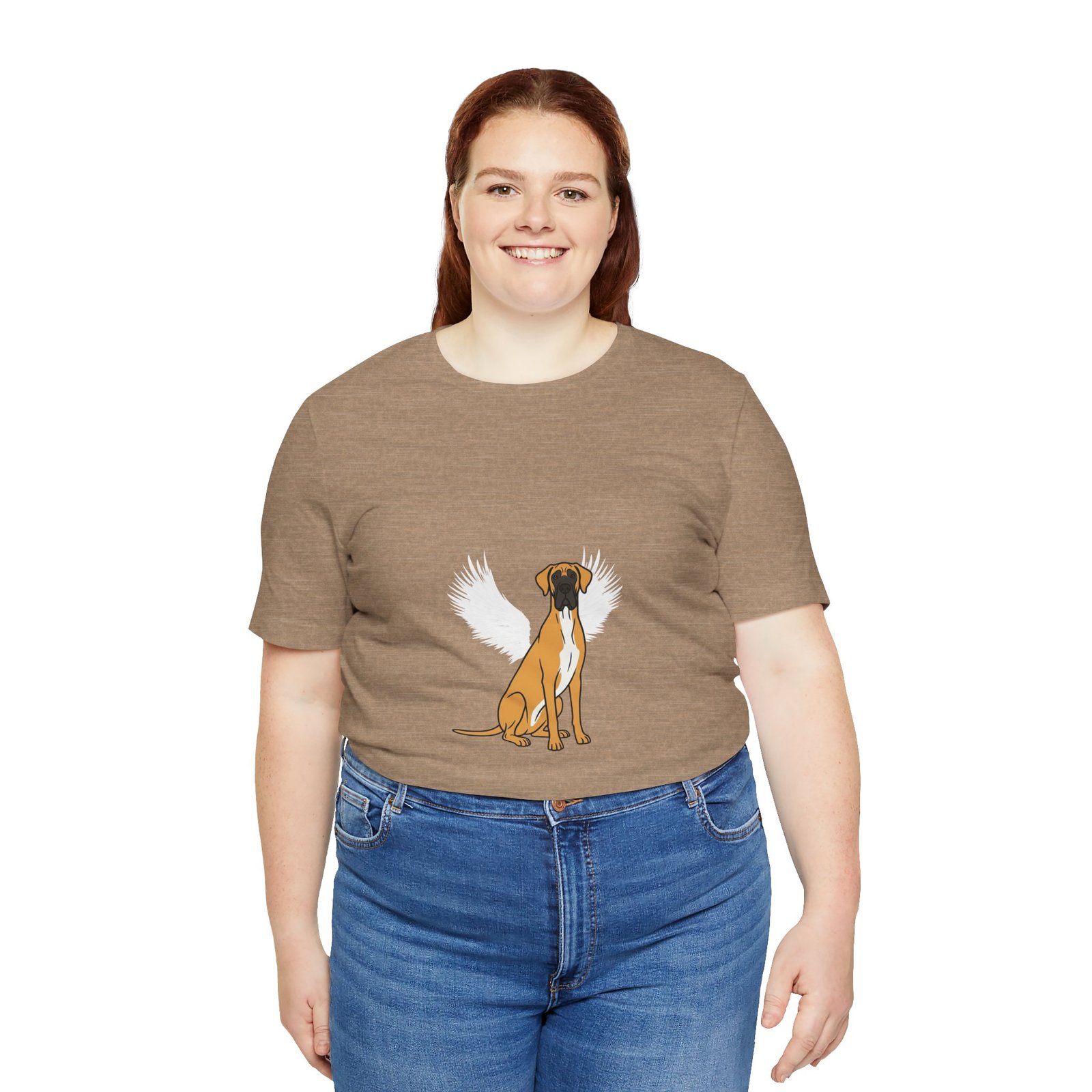 Unisex Fawn with White Chest Great Dane Rainbow Bridge Lyric Back-Print Tee — 'Beloved Memory' Poem Shirt - Image 65