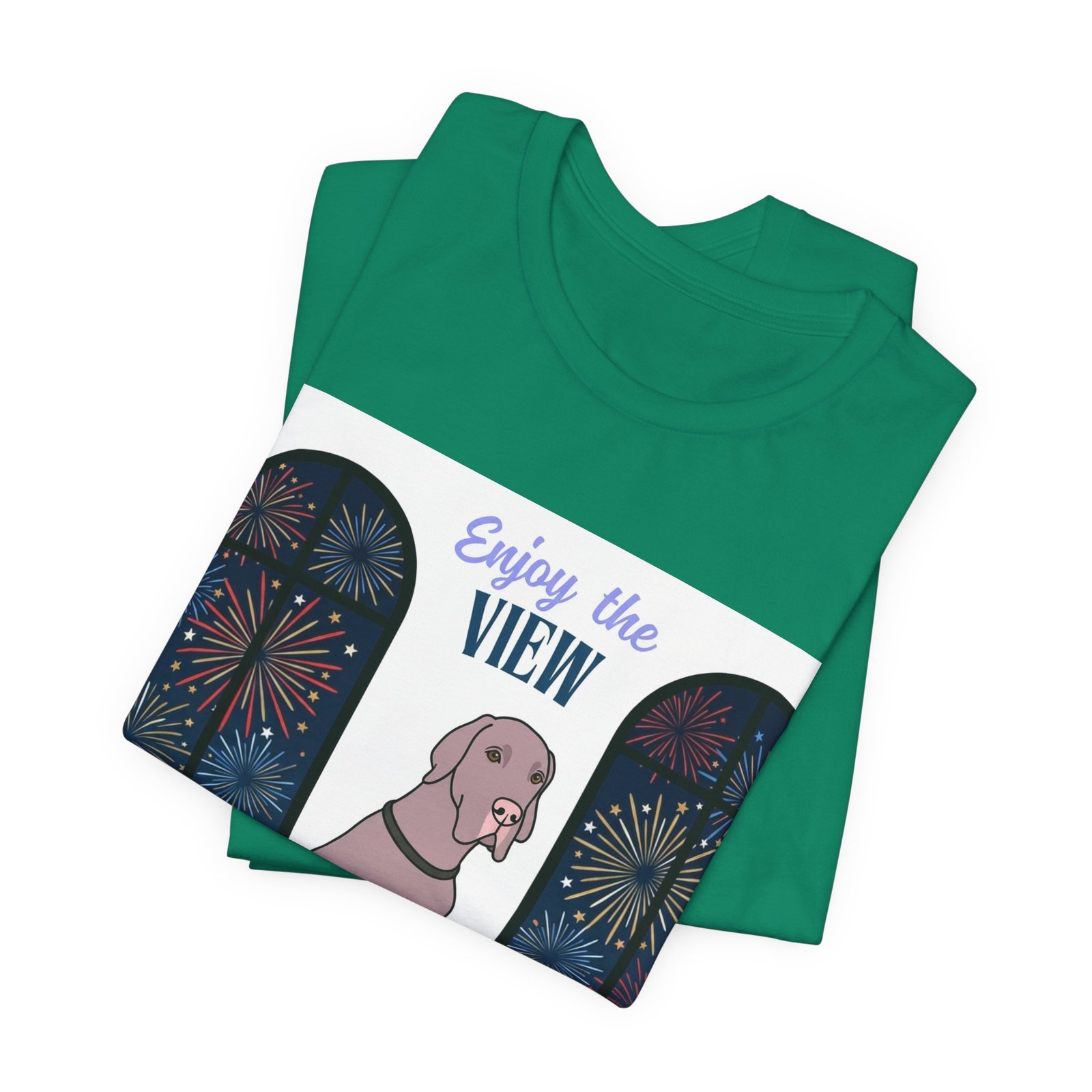 Lilac Great Dane Enjoy the View T-Shirt — Dog Watching Fireworks Graphic Tee - Image 33
