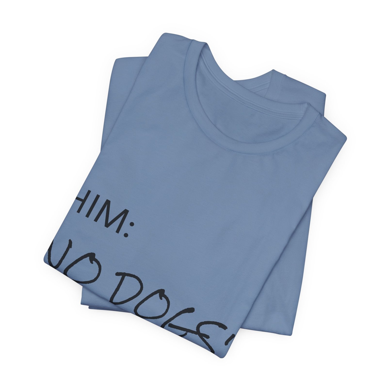 White Great Dane T-Shirt — "NO DOGS" Script Front with Man and Dog on Couch Graphic - Image 24