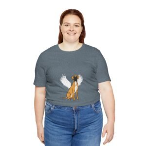 Unisex Fawn with White Chest Great Dane Rainbow Bridge Lyric Back-Print Tee — 'Beloved Memory' Poem Shirt