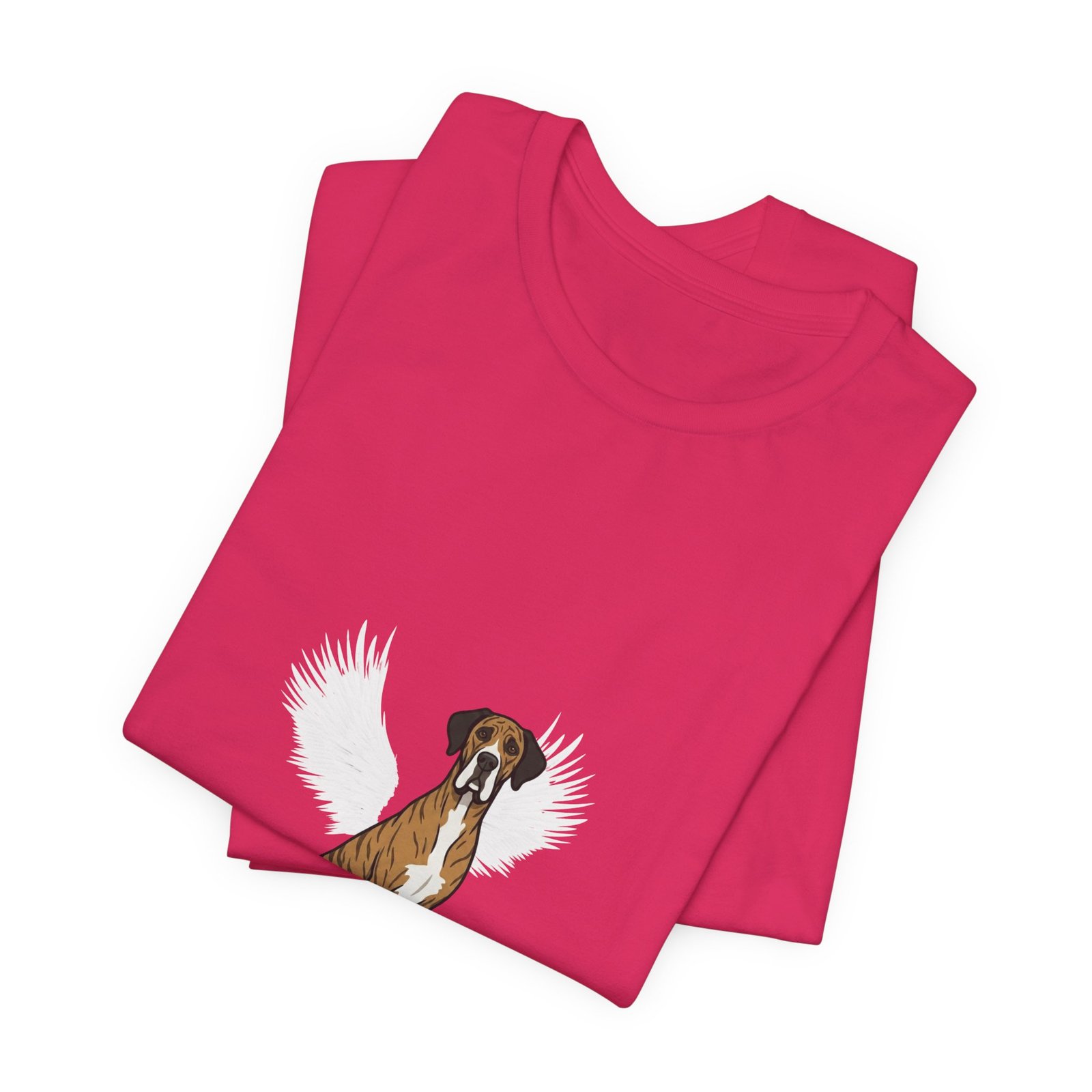 Unisex Brindle with White Chest Snip Great Dane Rainbow Bridge Lyric Back-Print Tee — 'Beloved Memory' Poem Shirt - Image 18