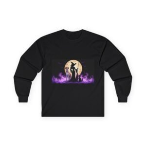 Fawnequin Great Dane (up to 5x) Witch Silhouette Moon Long Sleeve Tee — Her Familiars