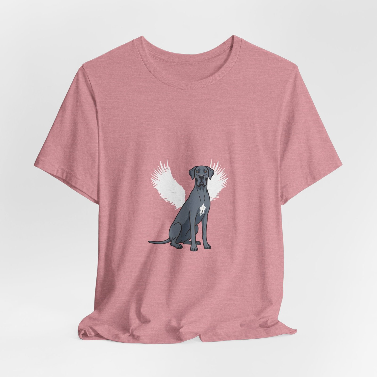 Unisex Blue Great Dane with White Chest Snip Great Dane Rainbow Bridge Lyric Back-Print Tee — 'Beloved Memory' Poem Shirt - Image 58