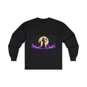 Black Great Dane (up to 5x) Witch Silhouette Moon Long Sleeve Tee — Her Familiars