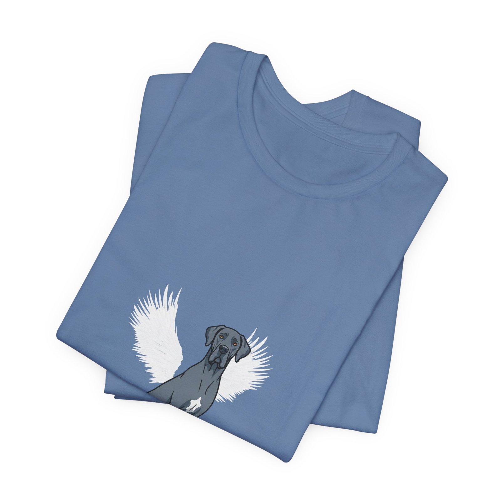 Unisex Blue Great Dane with White Chest Snip Great Dane Rainbow Bridge Lyric Back-Print Tee — 'Beloved Memory' Poem Shirt - Image 52