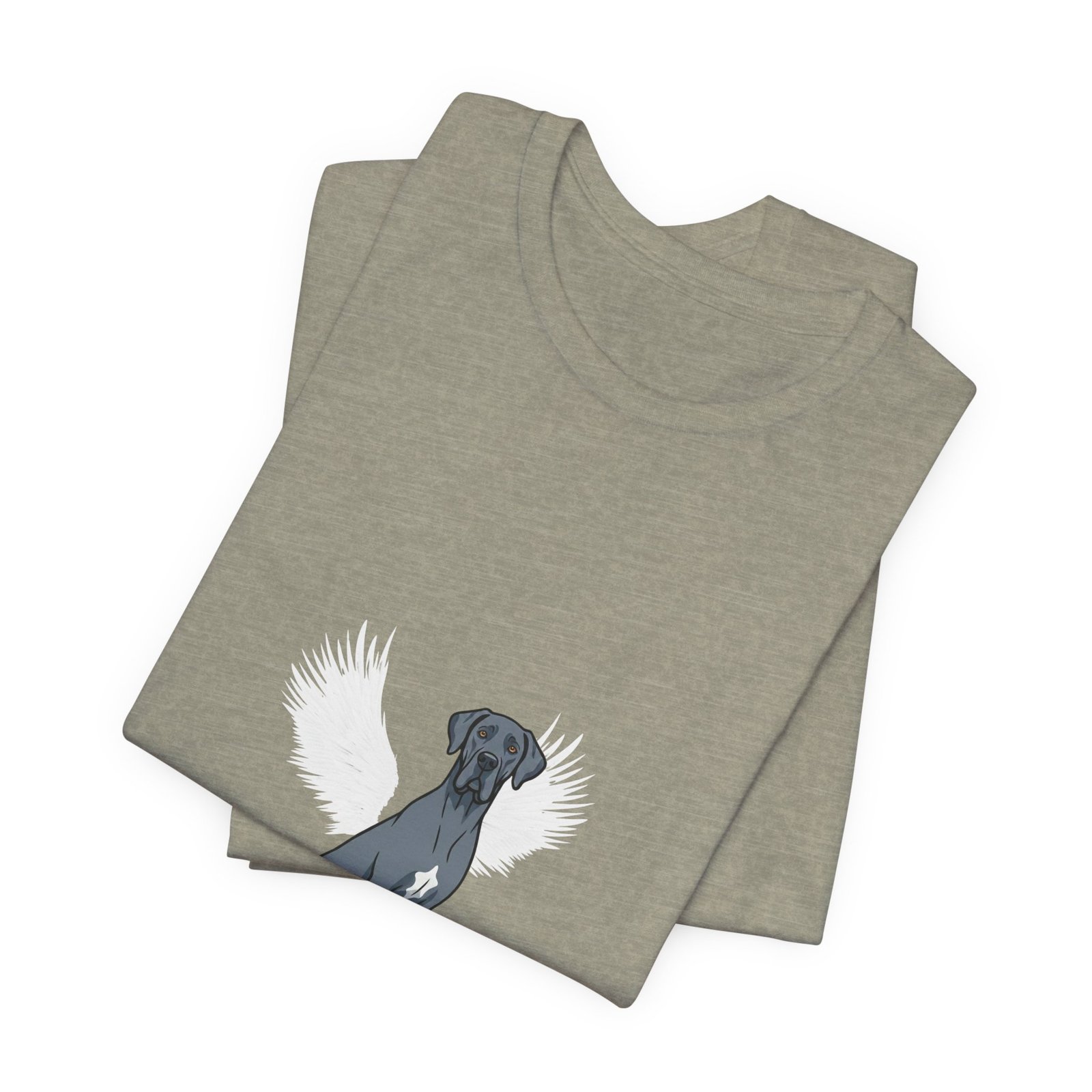 Unisex Blue Great Dane with White Chest Snip Great Dane Rainbow Bridge Lyric Back-Print Tee — 'Beloved Memory' Poem Shirt - Image 37