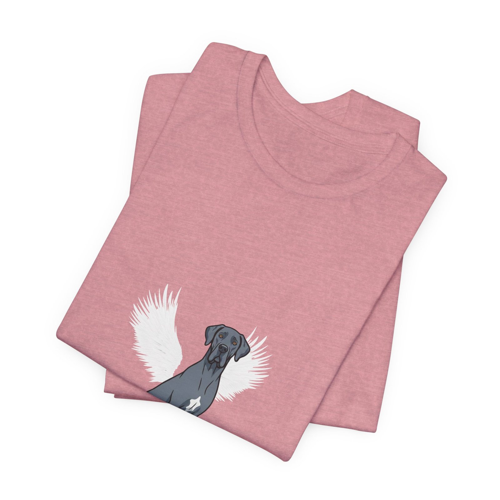 Unisex Blue Great Dane with White Chest Snip Great Dane Rainbow Bridge Lyric Back-Print Tee — 'Beloved Memory' Poem Shirt - Image 57