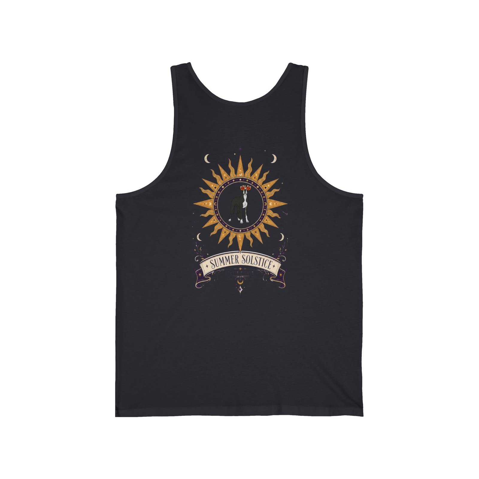 Black and White Mantle Great Dane Summer Solstice Tank Top — Sun & Dog Graphic - Image 9