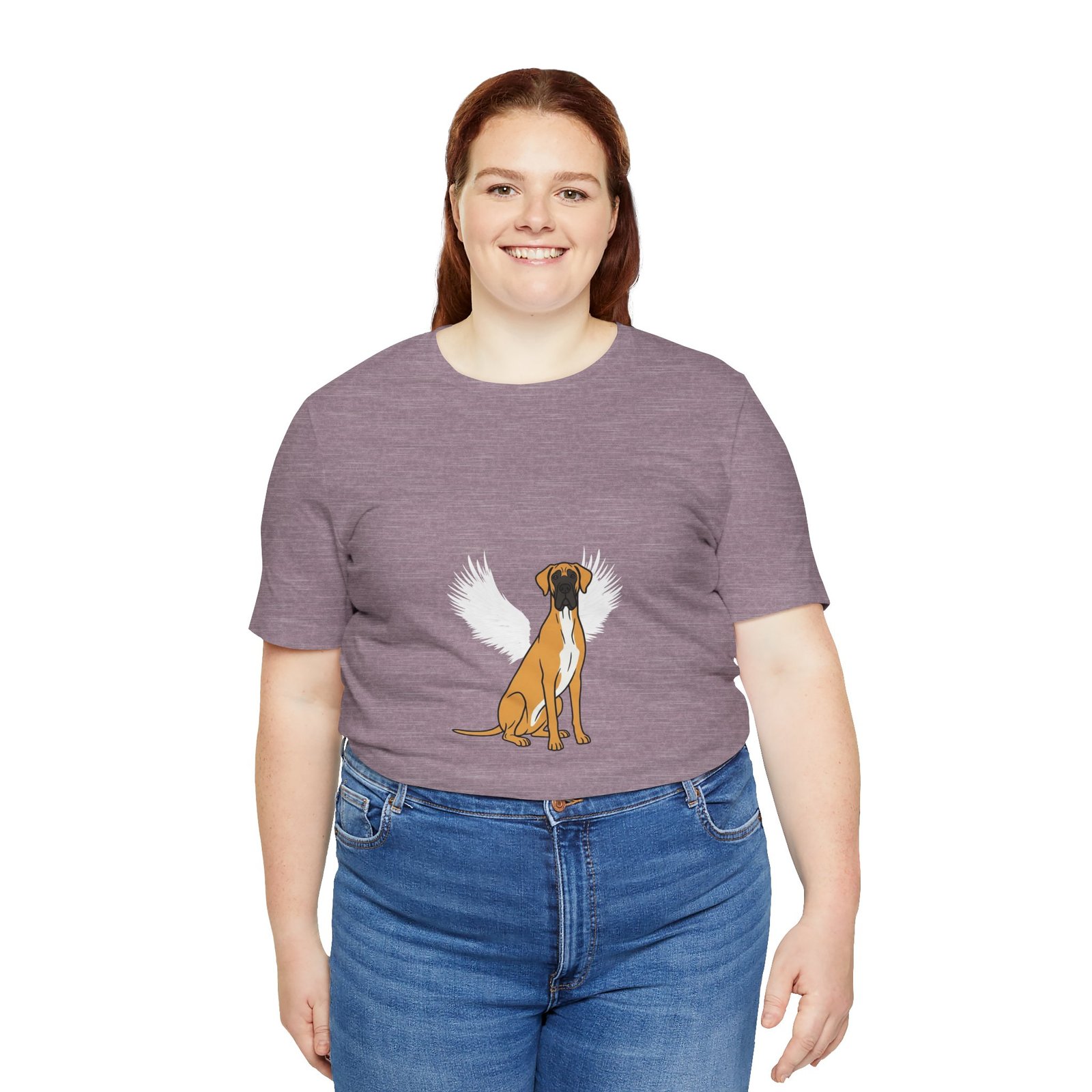 Unisex Fawn with White Chest Great Dane Rainbow Bridge Lyric Back-Print Tee — 'Beloved Memory' Poem Shirt - Image 64